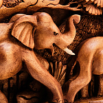 Панно из дерева слоны Panel With Animals варинант исполнения - 3 | Loft Concept в Самаре