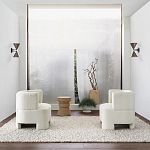 Приставной стол с отделкой из джута Juti D35 см варинант исполнения - 6 | Loft Concept в Самаре