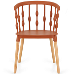 Пластиковый стул на ножках из массива бука Ferret Spiral Brown варинант исполнения - 2 | Loft Concept в Самаре