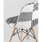 Пластиковый стул на ножках из массива бука Eames Черно-Белый Пэчворк варинант исполнения - 3 | Loft Concept в Самаре