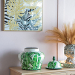 Ваза с зелёными листьями и крышкой Vase Green Leaves варинант исполнения - 4 | Loft Concept в Самаре