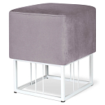 Пуф квадратный фиолетовый велюр на белом металлическом основании Celeste Purple варинант исполнения - 1 | Loft Concept в Самаре
