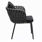 Стул мягкий с декором в виде плетеных лент на спинке и подлокотниках Semicircular Chair Decorated with Ribbons варинант исполнения - 9 | Loft Concept в Самаре