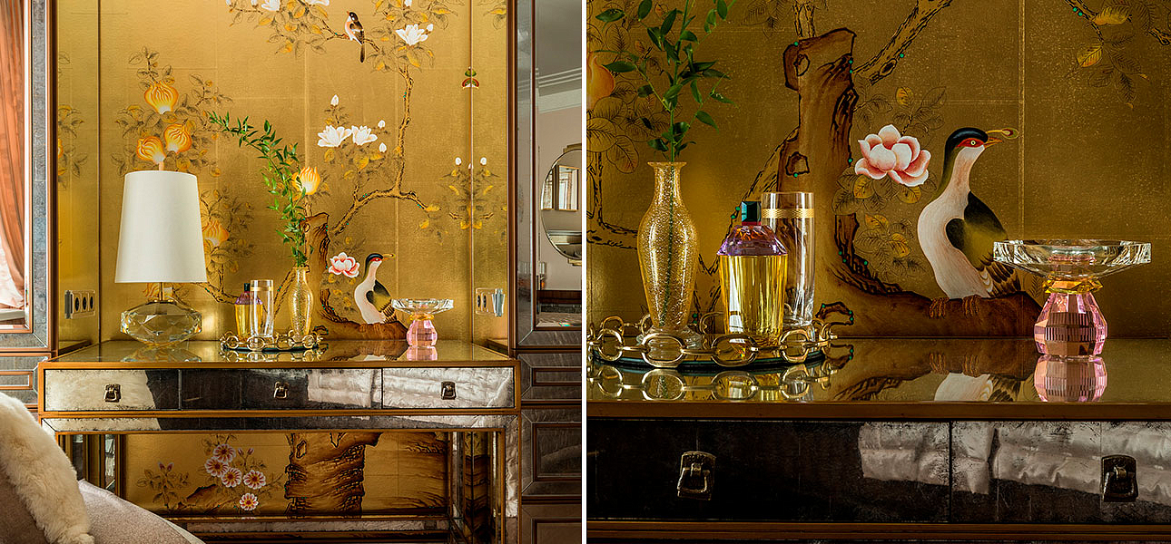 Обои шинуазри Japanese Garden Original colourway on Deep Rich Gold gilded paper Обои шинуазри Japanese Garden Original colourway on Deep Rich Gold gilded paper - Loft-Concept в Самаре