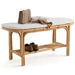 Скамья из ротанга с подушкой Manlio Rattan Bench варинант исполнения - 3 | Loft Concept в Самаре