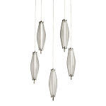 Люстра круглая каскадня с 5-ю плафонами из металлической сетки Mesh Lampshade Lighting варинант исполнения - 1 | Loft Concept в Самаре