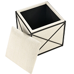 Пуф бежевый с черной металлической рамой Beige Pouf варинант исполнения - 1 | Loft Concept в Самаре