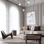 Подвесной светильник в форме дуги с белыми шарообразными плафонами Flos Wireline Lighting варинант исполнения - 4 | Loft Concept в Самаре