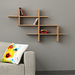 Полка фигурная подвесная цвета древесины HALIC BOOKCASE OAK варинант исполнения - 1 | Loft Concept в Самаре