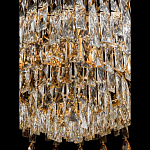 Люстра круглая с хрустальными подвесками на золотистом каркасе Roul Crystal Light варинант исполнения - 5 | Loft Concept в Самаре