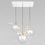 Люстра подвесная 3 лампы с прозрачными стеклянными шарами и золотыми деталями Giopato & Coombes варинант исполнения - 1 | Loft Concept в Самаре