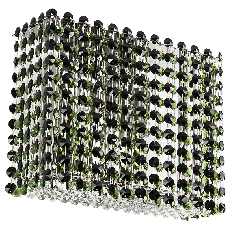 Бра с хрустальными подвесками хром Crystal Art Chrome Green Rectangular Wall Lamp Зеленый Хром Бра с хрустальными подвесками хром Crystal Art Chrome Green Rectangular Wall Lamp Зеленый Хром в Самаре | Loft Concept