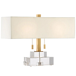 Настольная лампа прямоугольная на прозрачном основании Charm and Luxury варинант исполнения - 2 | Loft Concept в Самаре