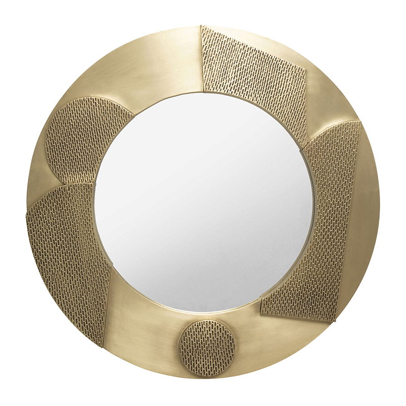 Зеркало золотое со вставками в виде геометрических фигур Зеркало Золотой в Самаре | Loft Concept 