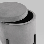 Серый пуф на черных ножках SANJAY варинант исполнения - 3 | Loft Concept в Самаре