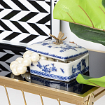 Фарфоровая шкатулка с бронзовой стрекозой Blue and White варинант исполнения - 8 | Loft Concept в Самаре