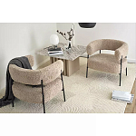 Кресло полукруглое мягкое с буклированной обивкой Armchair with Boucle Upholstery варинант исполнения - 4 | Loft Concept в Самаре