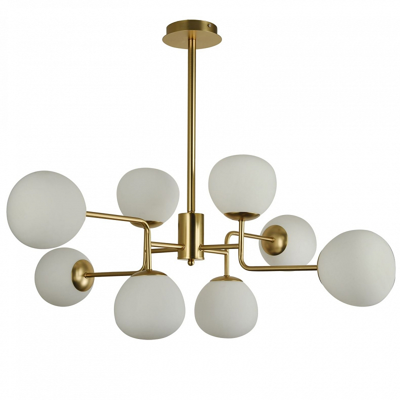 Люстра Tiepolo Ball Chandelier Gold 8 Золотой Белый Люстра Tiepolo Ball Chandelier Gold 8 Золотой Белый в Самаре | Loft Concept