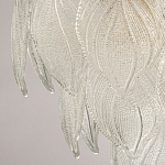 Люстра на цепи с прозрачными стеклянными подвесками в виде листьев Textured Glass Chandelier варинант исполнения - 8 | Loft Concept в Самаре