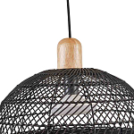 Подвесной светильник с округлым абажуром из черного ротанга Wicker Furniture варинант исполнения - 4 | Loft Concept в Самаре