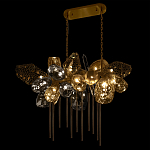 Люстра подвесная с 22-мя гранёными стеклянными плафонами с вертикальными подвесками Gilded Mirage  варинант исполнения - 6 | Loft Concept в Самаре