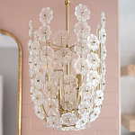 Подвесной светильник декорированный цветами из стекла Lightness of Flowers варинант исполнения - 4 | Loft Concept в Самаре