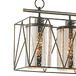 Люстра прямоугольная с 5-ю плафонами из стекла с узором Translucent Pattern варинант исполнения - 1 | Loft Concept в Самаре