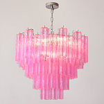 Элитная Люстра Textured Glass Pink Chandelier Ярко Розовое стекло варинант исполнения - 4 | Loft Concept в Самаре