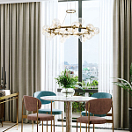 Дизайнерская кольцевая люстра с гирляндой внутри стеклянных сферических плафонов Iona Garland Chandelier 25 варинант исполнения - 3 | Loft Concept в Самаре