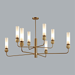 Люстра на штанге с 8-ю цилиндрическими матовыми плафонами и шарами из камня Orb Essence варинант исполнения - 10 | Loft Concept в Самаре