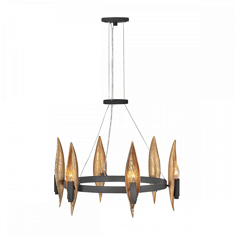 Люстра Hinkley 6 патронов Черный Янтарный в Самаре | Loft Concept 