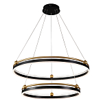 Люстра подвесная с двумя кольцами черного и золотого цвета Ring Horizontal варинант исполнения - 1 | Loft Concept в Самаре