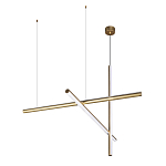 Люстра с 3-мя  пересекающимися цилиндрическими плафонами на тонких тросах Trumpet tube варинант исполнения - 4 | Loft Concept в Самаре