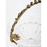 Чаша из прозрачного стекла на ножке с бронзовой ручкой в виде ветки Eden Garden варинант исполнения - 5 | Loft Concept в Самаре