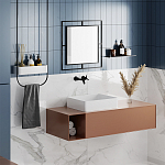 Настенное зеркало квадратной формы в черной металлической раме CORNER MIRROR BLACK варинант исполнения - 2 | Loft Concept в Самаре