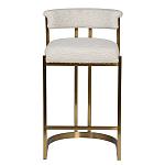 Стул барный букле бежевый с каркасом цвета матовое золото Tactility варинант исполнения - 1 | Loft Concept в Самаре