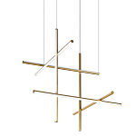 Люстра с 6-ю  пересекающимися цилиндрическими плафонами на тонких тросах Trumpet tube варинант исполнения - 1 | Loft Concept в Самаре