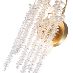 Бра с хрустальными прозрачными подвесками и круглым основанием золотого цвета FAIRYTREE Light варинант исполнения - 2 | Loft Concept в Самаре