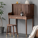 Табурет деревянный на золотистых ножках Moon Walnut Furniture варинант исполнения - 1 | Loft Concept в Самаре