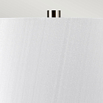 Настольная лампа с круглым фарфоровым основанием ручной работы с покрытием глазурью и белым абажуром из искусственного шелка Elstead Lighting варинант исполнения - 3 | Loft Concept в Самаре