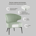 Современное мягкое кресло на металлических ножках Rakush Pistachio варинант исполнения - 9 | Loft Concept в Самаре