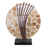 Настольная лампа из перламутра и дерева на подставке Indonesian Shell варинант исполнения - 1 | Loft Concept в Самаре