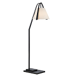 Торшер с черным каркасом и белым тканевым абажуром в форме конуса Stylish Solution варинант исполнения - 1 | Loft Concept в Самаре
