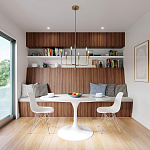 Люстра с 6-ю лампами на тонких изогнутых рожках в современном стиле Feiss варинант исполнения - 7 | Loft Concept в Самаре