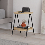 Стол приставной с 2-мя круглыми столешницами из дерева ESSEL OAK варинант исполнения - 6 | Loft Concept в Самаре