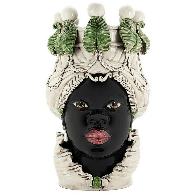 Ваза Abhika Vase Moro Lady Big With Candleholderr dark green Мульти в Самаре | Loft Concept 