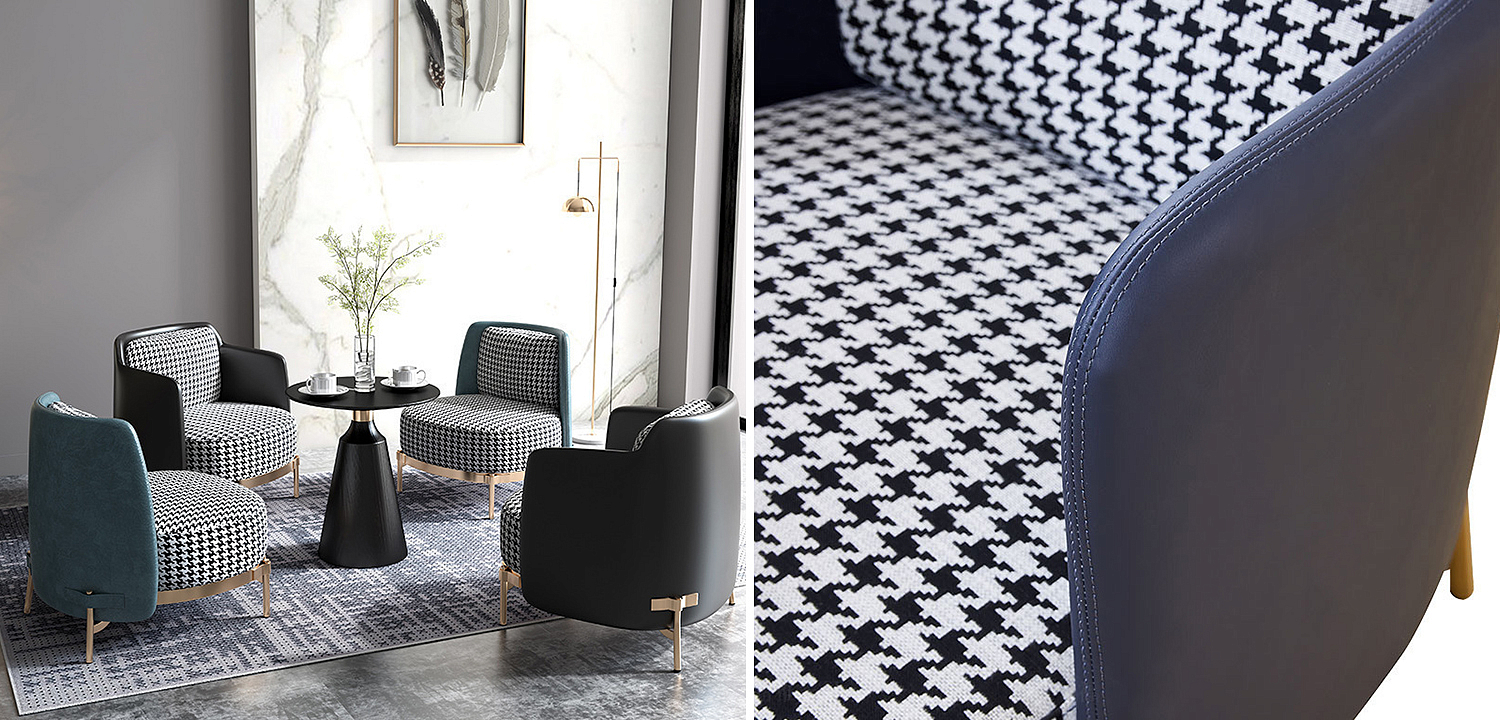 Кресло Pied de Poule Blue Armchair Кресло Pied de Poule Blue Armchair - Loft-Concept в Самаре