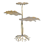 Столик приставной с тремя столешницами Тропические листья Tropical Forest gold варинант исполнения - 1 | Loft Concept в Самаре