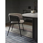 Стул полукруглый с каркасом из металла и мягким сиденьем и спинкой Soft Chenille варинант исполнения - 5 | Loft Concept в Самаре