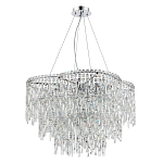 Люстра подвесная с хрустальными подвесками и металлическим основанием цвета Хром Ludivine Lighting варинант исполнения - 1 | Loft Concept в Самаре